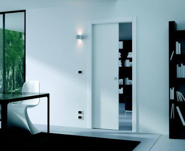 UNICO LUCE 150 mm Schiebetürsystem für doppelflügelige Glas- & Holztürblätter in Massivwand – Bild 2