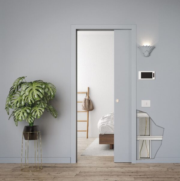 ECLISSE UNICO LUCE Schiebetürsystem 150 mm für Einflügelige Glas- & Holztürblätter in Trockenbauwänden
